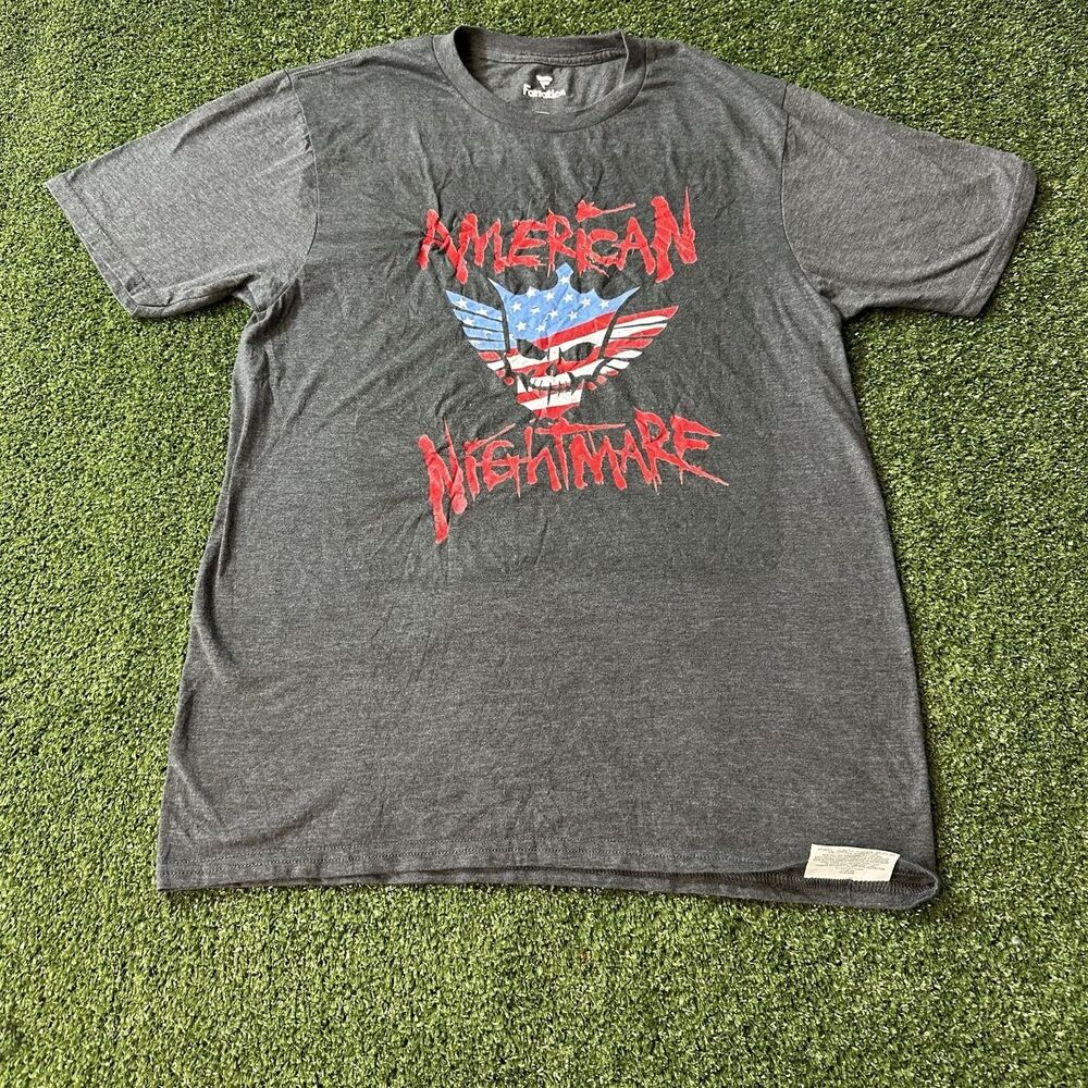 Fanatics WWE Cody Rhodes American Nightmare T-Shirt Skull Men's S Gray READ